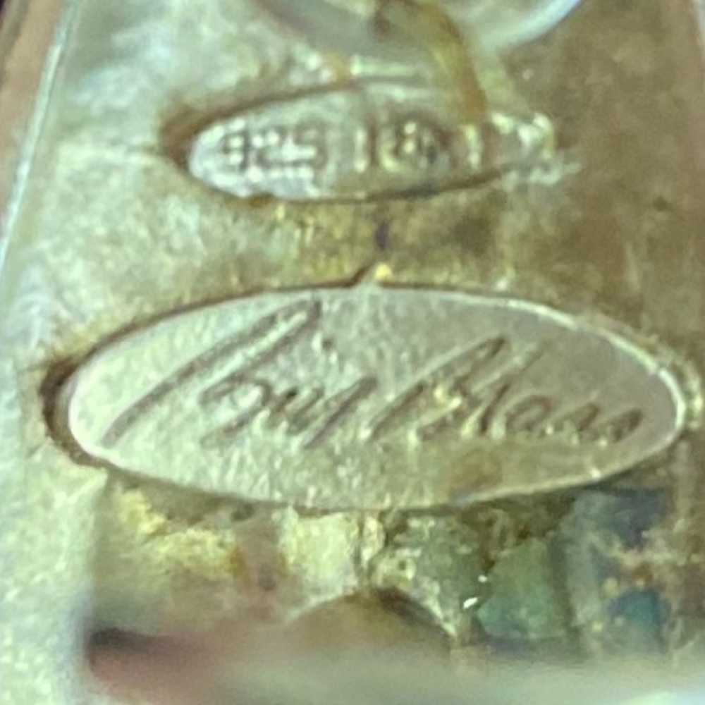bill blass Retired Earrings 925 & 18 Karat Gold - Picture 3 of 11